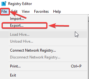 click on EXport