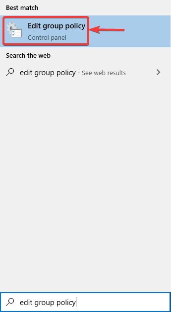 click on edit group policy