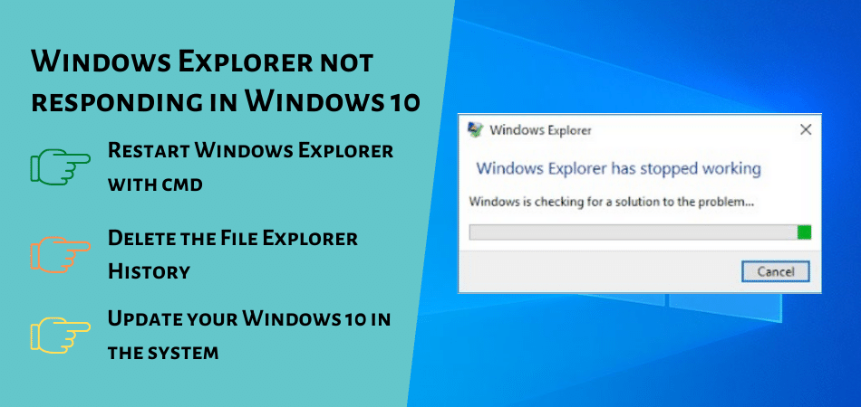 file explorer not responding windows 10